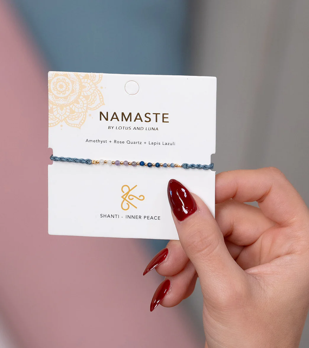 Lotus and Luna Shanti Inner Peace Namaste Bracelet - Image 3