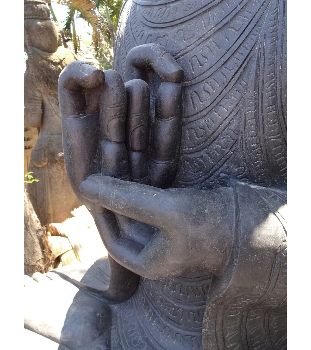 Lotus Sculpture Amitaba Buddha in Dharmachakra Mudra 94" - Image 3