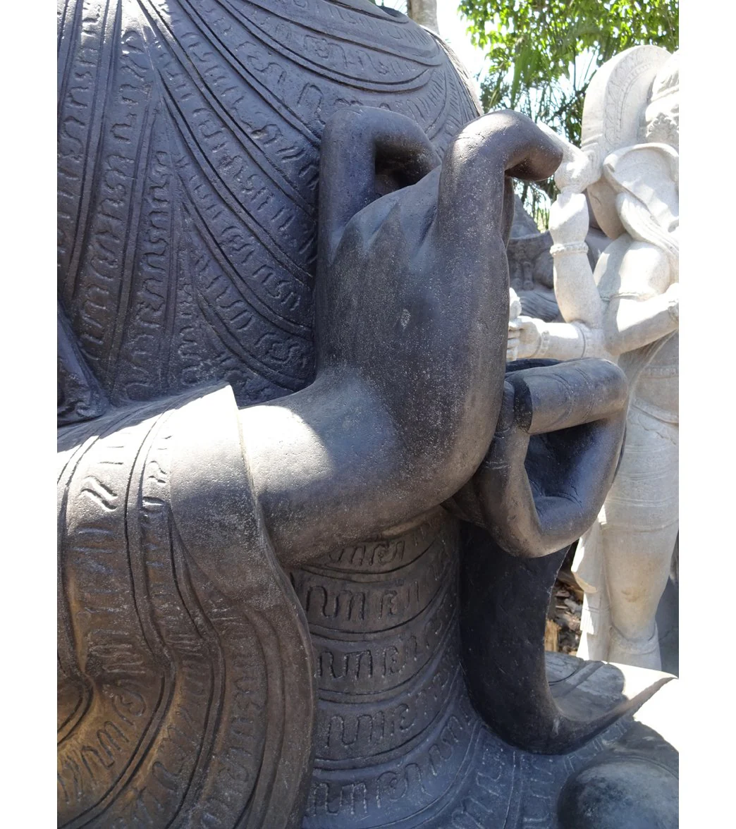 Lotus Sculpture Amitaba Buddha in Dharmachakra Mudra 94" - Image 4