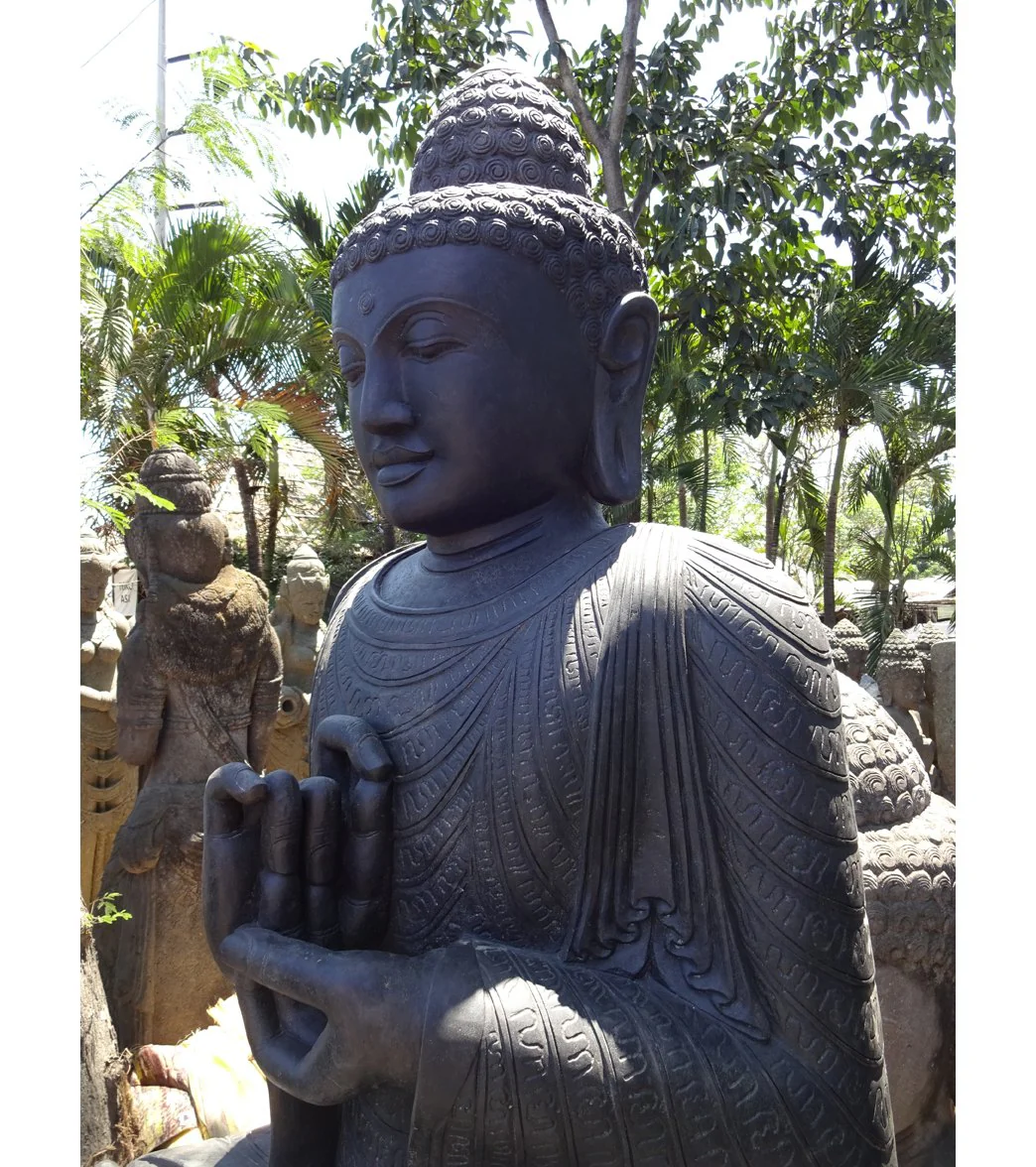 Lotus Sculpture Amitaba Buddha in Dharmachakra Mudra 94" - Image 6