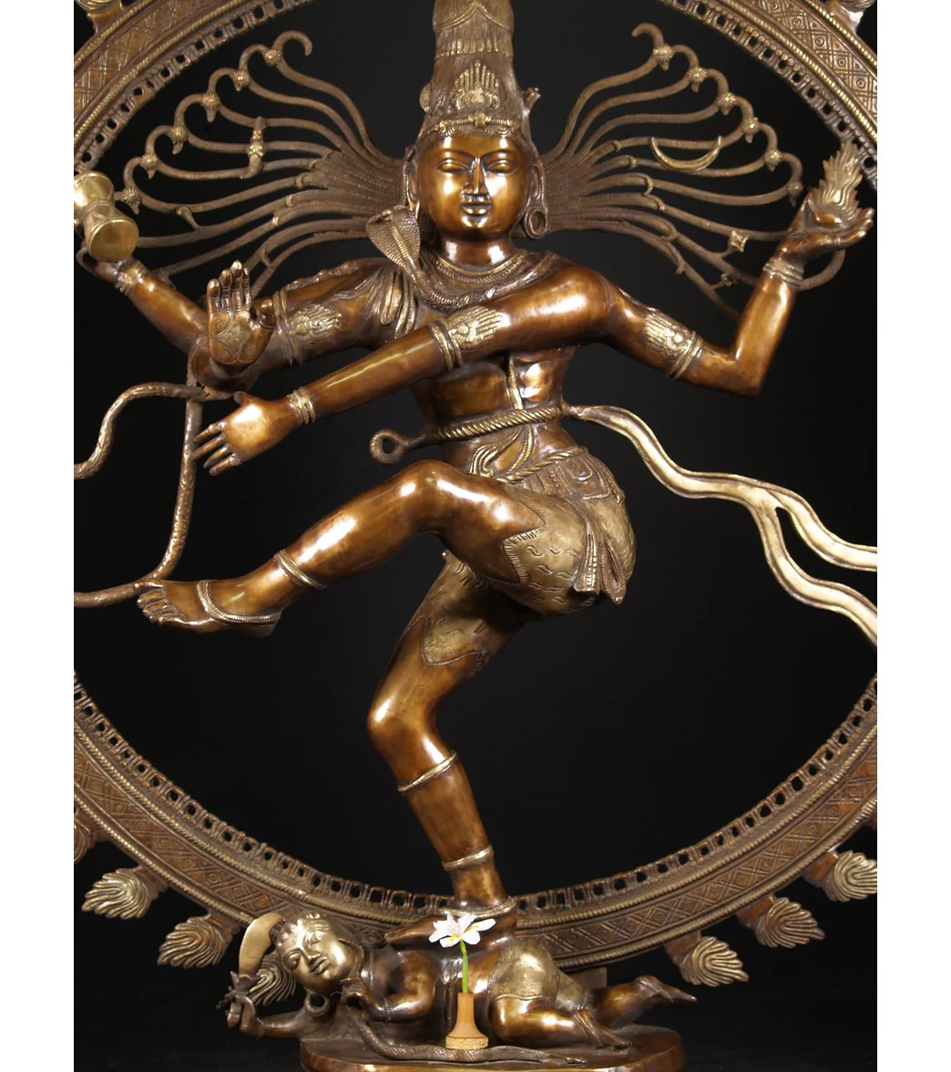Lotus Sculpture Brass Large Dancing Shiva Nataraja 73" - Image 3