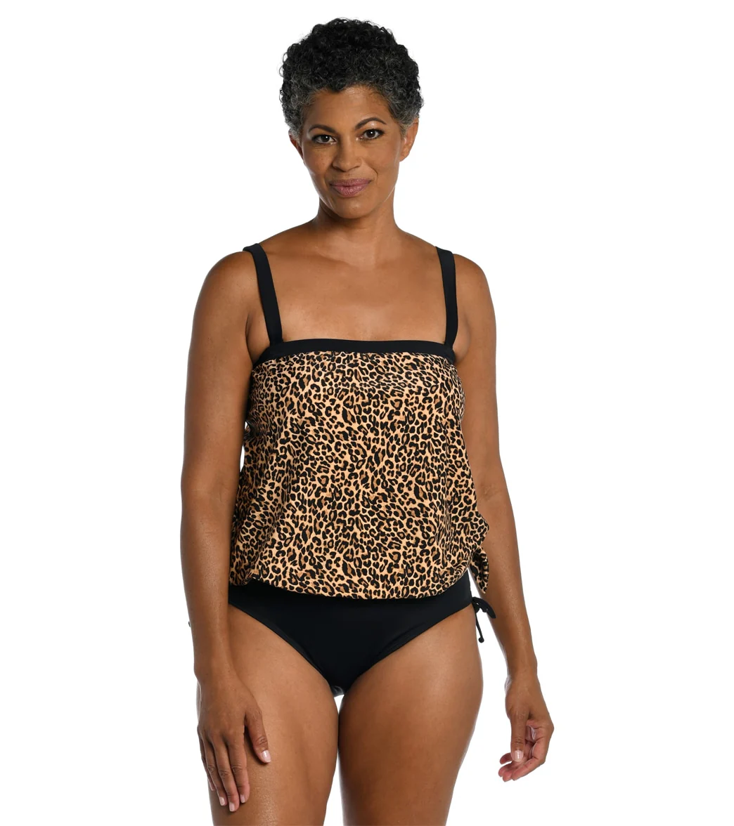 Maxine Women's Courgar Blouson Bandeau Tankini Top - Image 5
