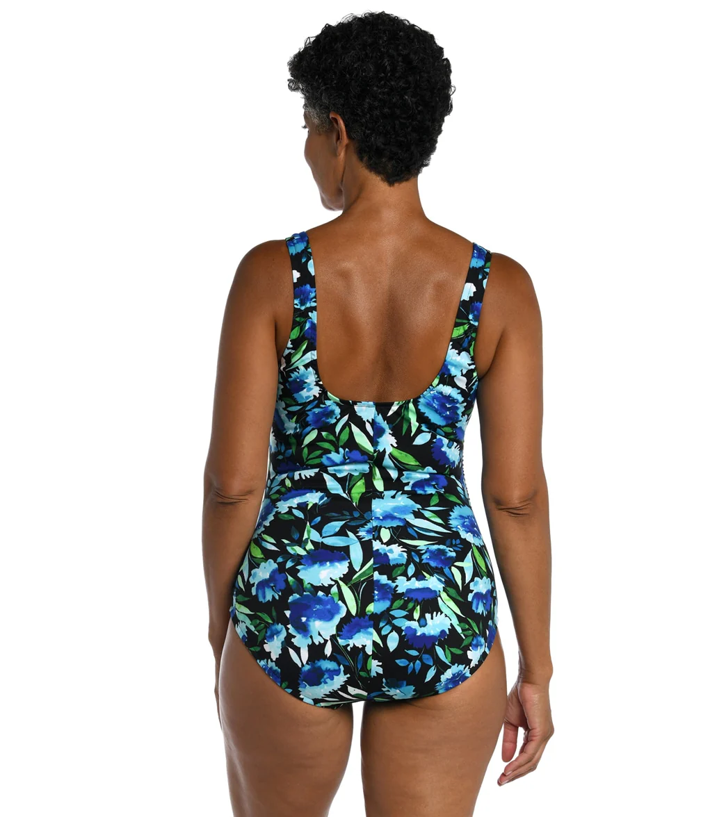 Maxine Women's Dandelion Fields Spa Chlorine Resistant Girl Leg One Piece Swimsuit - Image 2