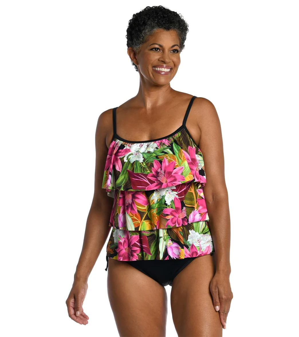 Maxine Women's Exotic Jungle Triple Tiered Tankini Top - Image 5