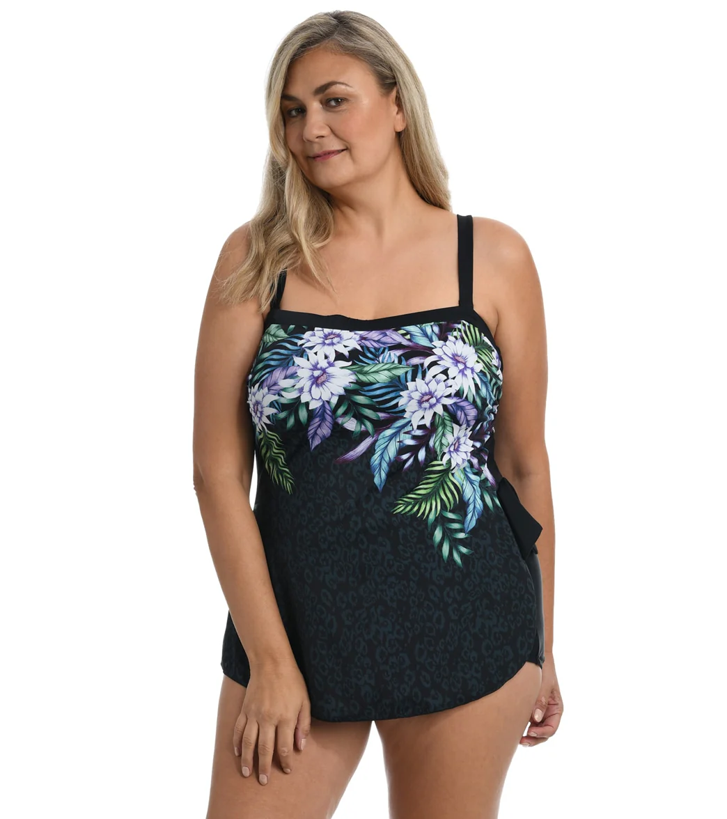 Maxine Women's Plus Size Fiji Floral Bandeau Sarong One Piece Swimsuit - Image 7