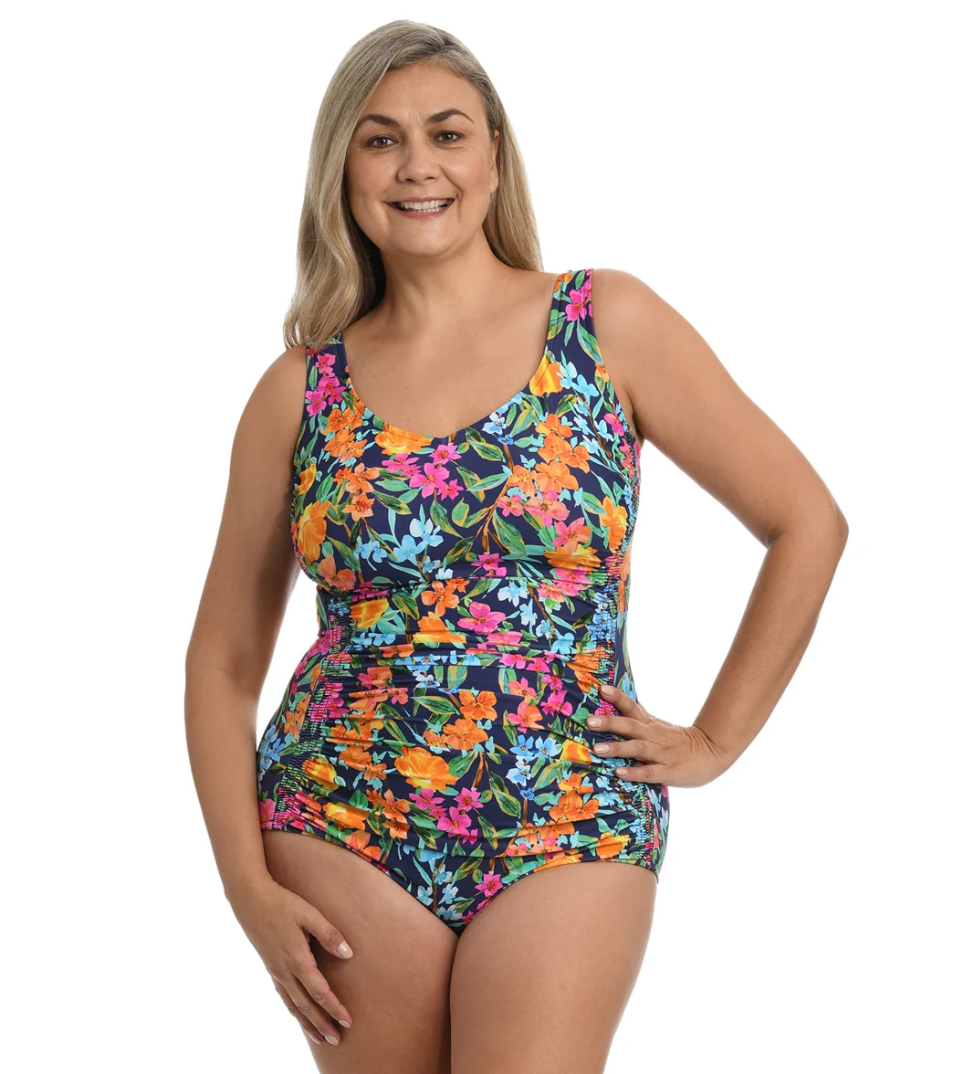 Maxine Women's Plus Size Wildflower Girl Leg Mio One Piece Swimsuit - Image 5