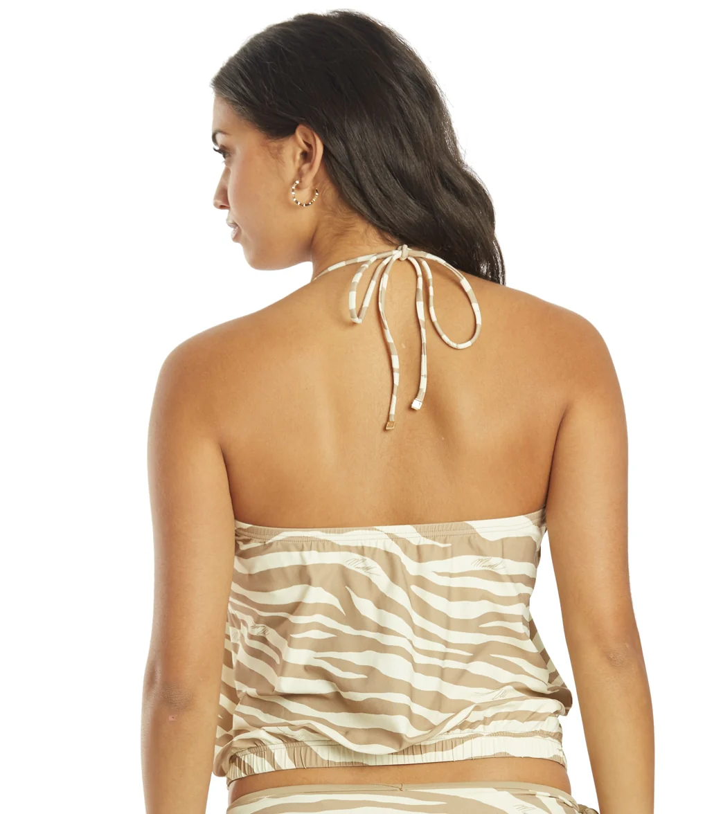 Michael Kors Women's Reversible Zebra Tie Front Tankini Top - Image 3