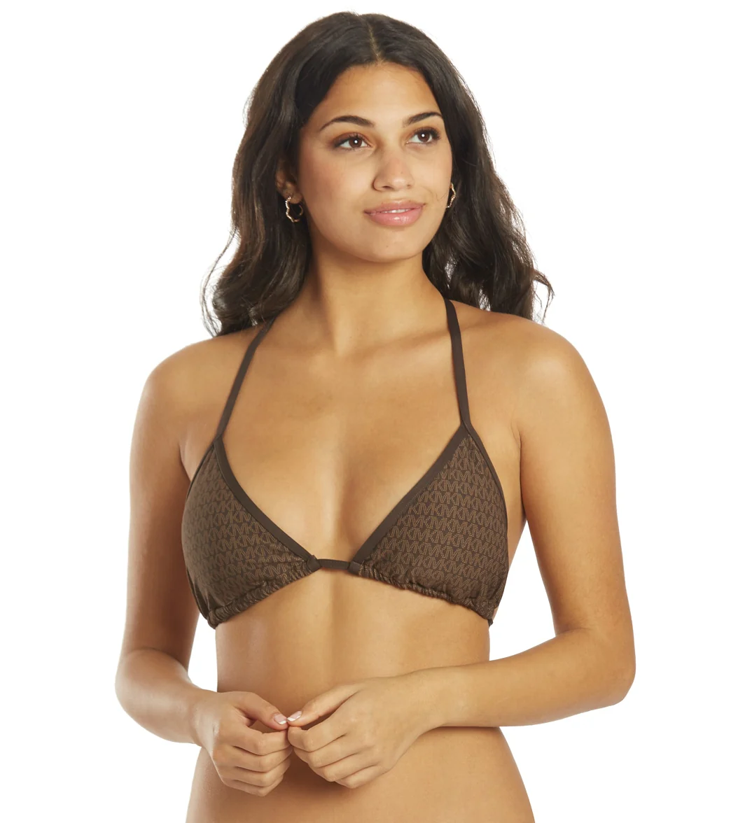 Michael Kors Women's Signature Logo Triangle Bikini Top - Image 8
