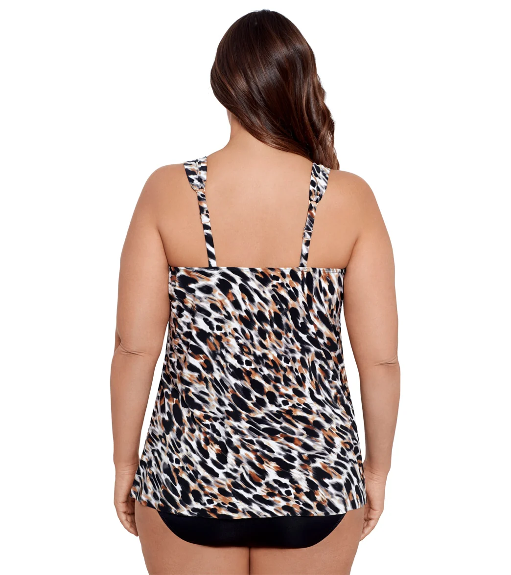 Miraclesuit Women's Plus Size Fur Realz Dazzle Tankini Top - Image 3
