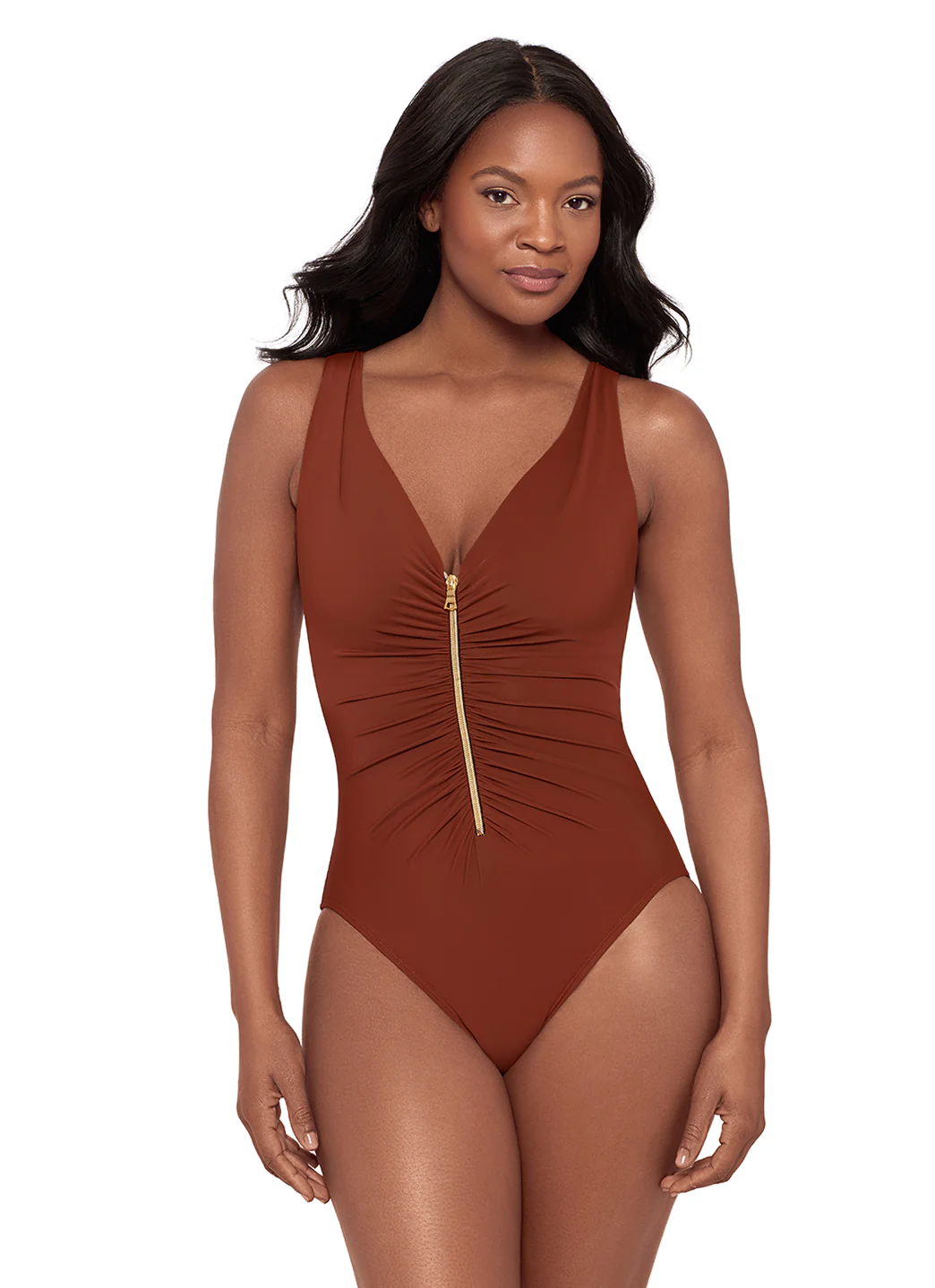 Miraclesuit Women's Razzle Dazzle Zipt One Piece Swimsuit - Image 8