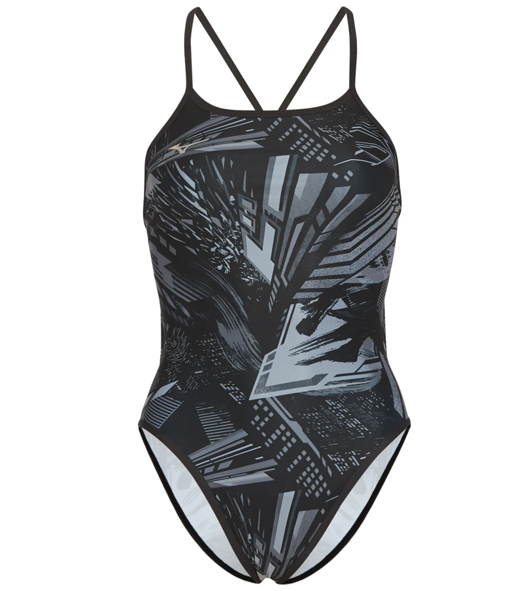 Mizuno Women's Exer Print Thin Strap One Piece Swimsuit - Image 9