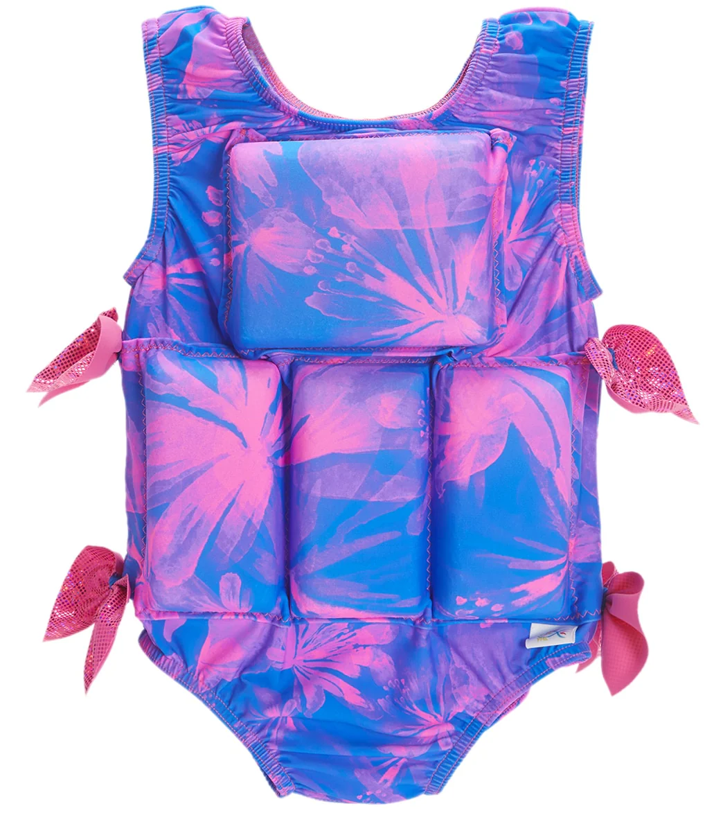 My Pool Pal Girl's Bright Blue and Pink Floatation Swimsuit