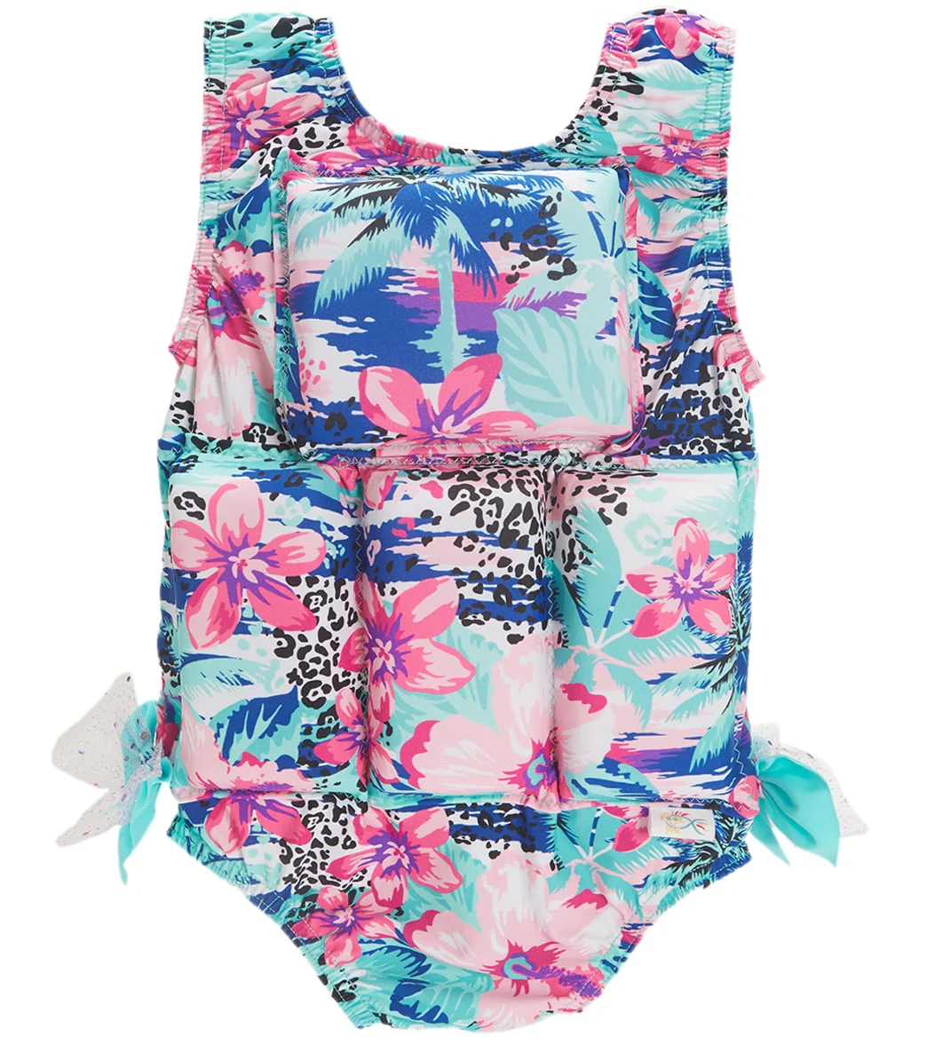 My Pool Pal Girl's Leopard Tropical Floatation Swimsuit - Image 4