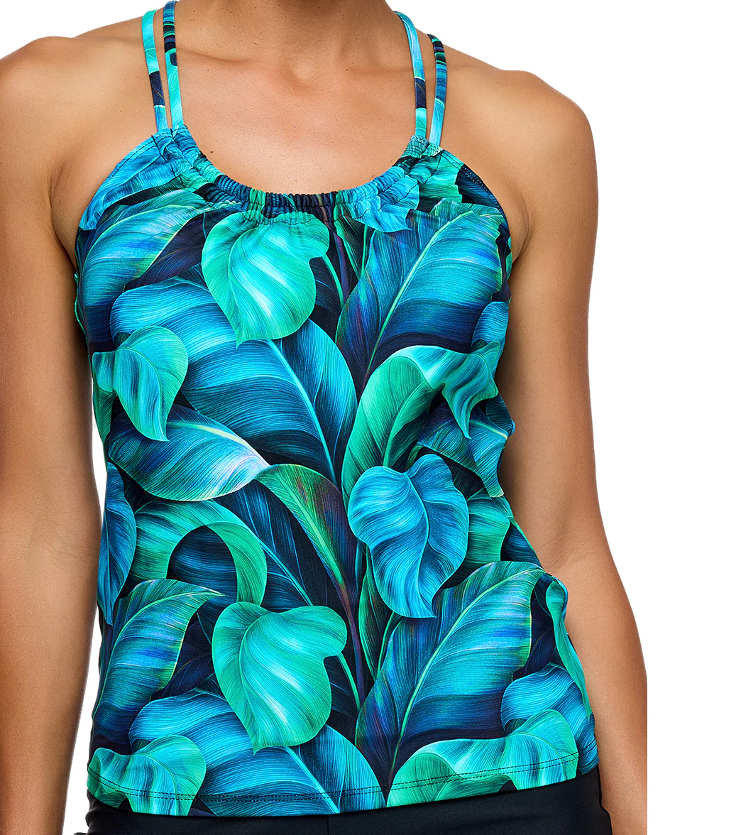 Next by Athena Women's Curacao Palms Shirr Soft Cup Tankini Top - Image 4