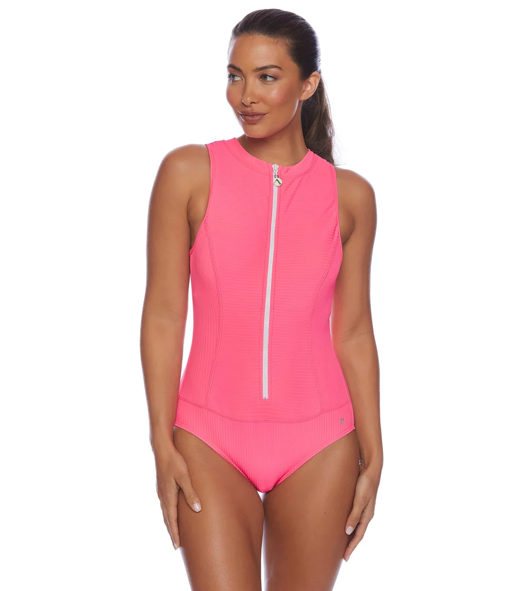 Next by Athena Women's In The Groove Zip One Piece Swimsuit - Image 8