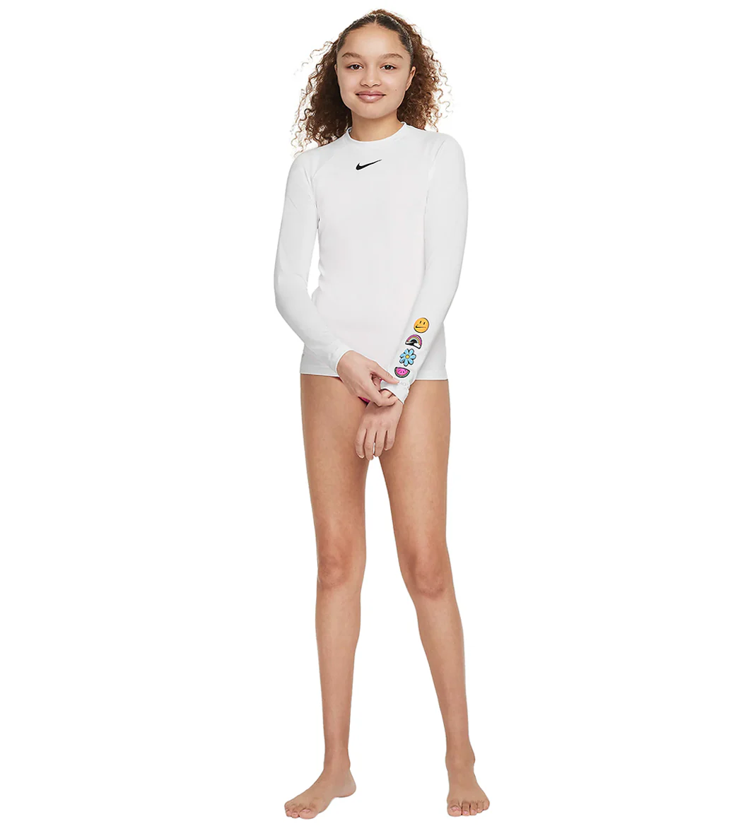 Nike Girls' Charms Long Sleeve Hydroguard (Big Kid) - Image 21