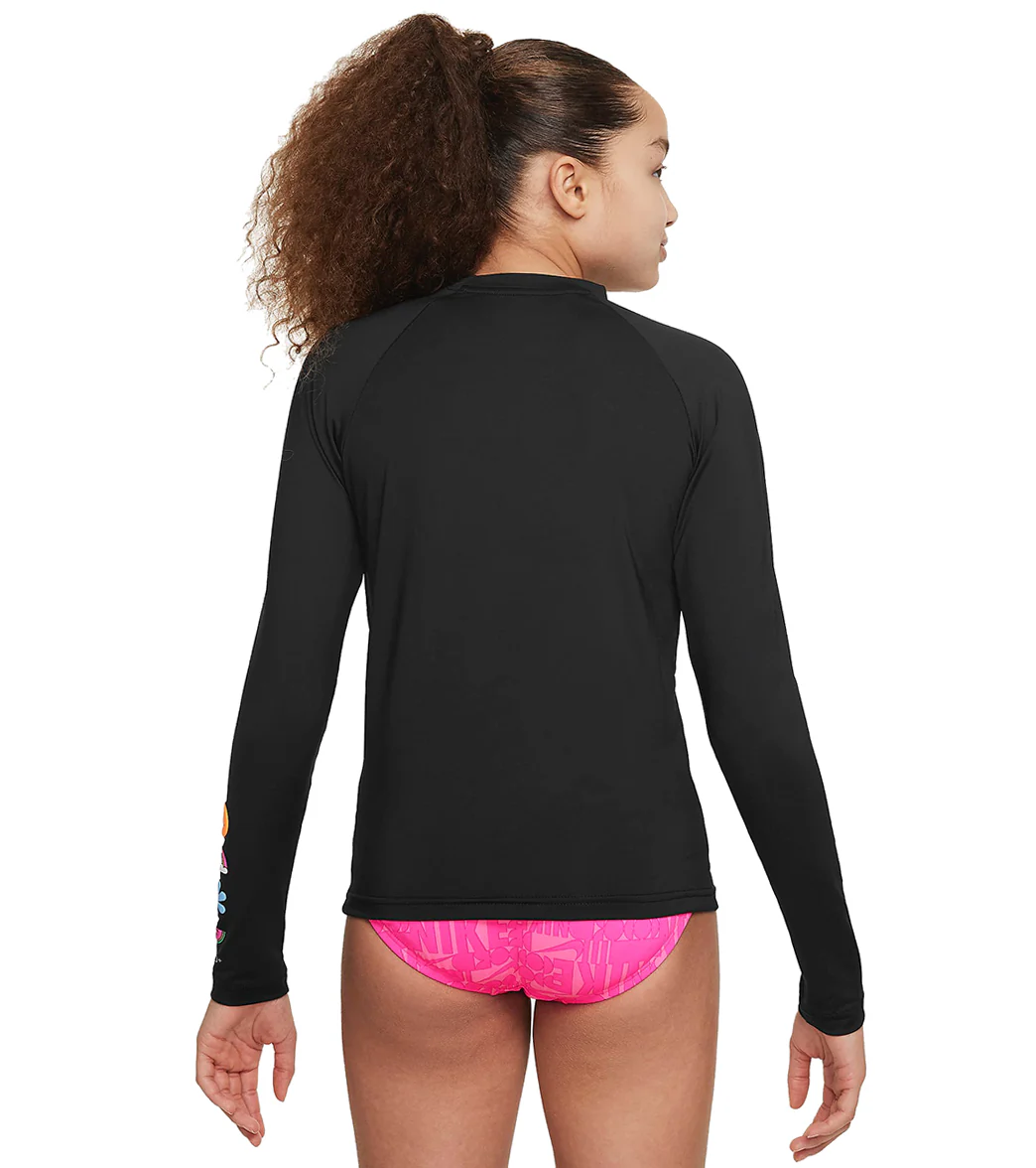 Nike Girls' Charms Long Sleeve Hydroguard (Big Kid) - Image 29