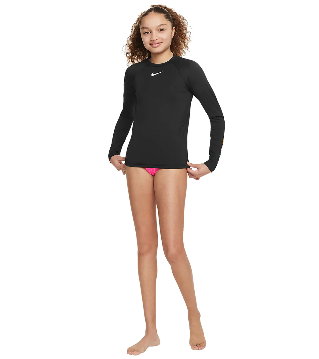 Nike Girls' Charms Long Sleeve Hydroguard (Big Kid) - Image 30