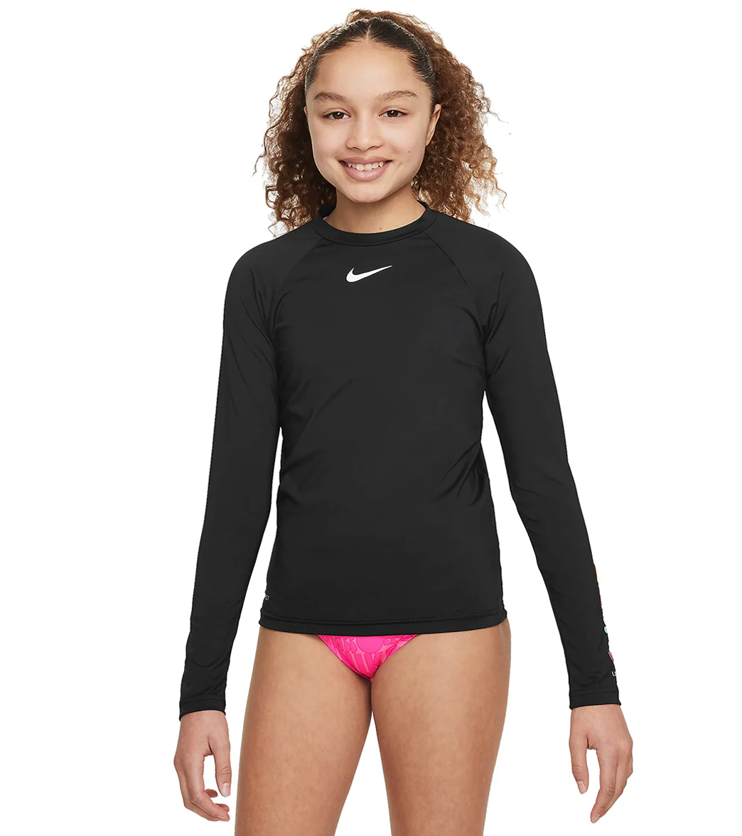Nike Girls' Charms Long Sleeve Hydroguard (Big Kid) - Image 37