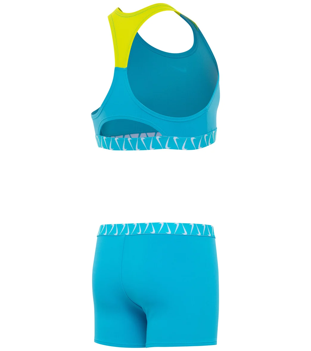 Nike Girls' Logo Tape Crossback Sport Two Piece Bikini Set (Big Kid) - Image 2