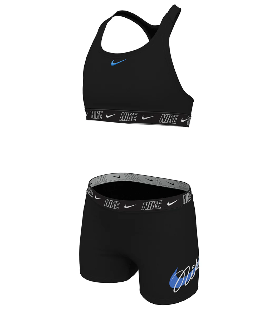 Nike Girls' Logo Tape Racerback Bikini Set (Big Kid) - Image 11