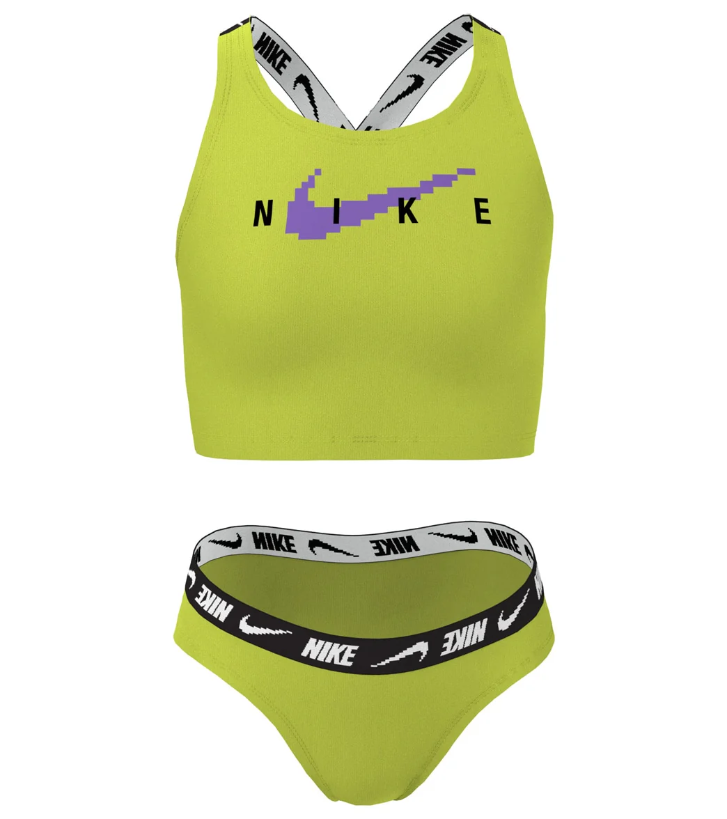 Nike Girls Logo Tape Two Piece Midkini Set (Big Kid) - Image 14
