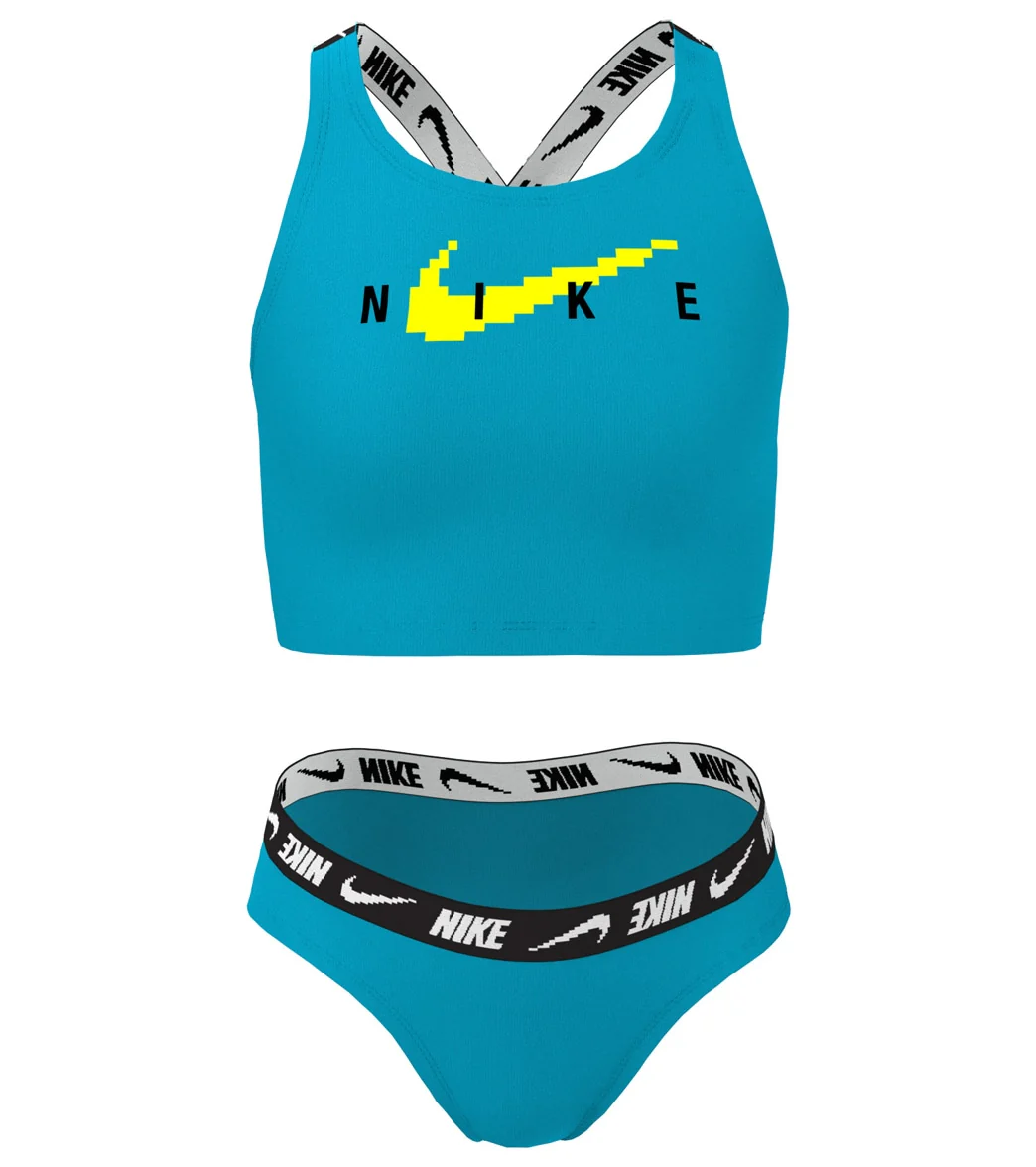 Nike Girls Logo Tape Two Piece Midkini Set (Big Kid) - Image 24