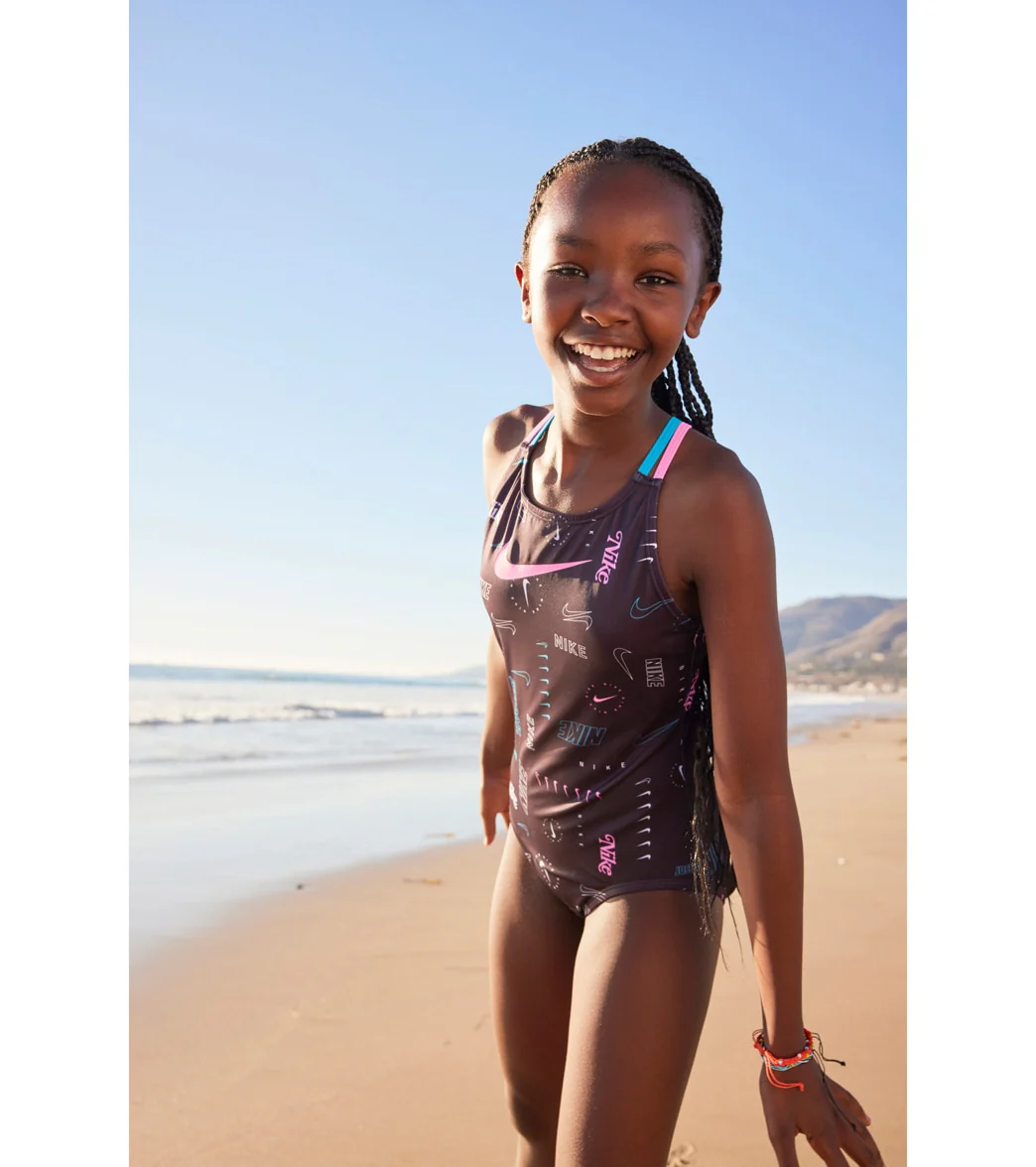 Nike Girls' Logo Toss Spiderback One Piece Swimsuit (Big Kid) - Image 14