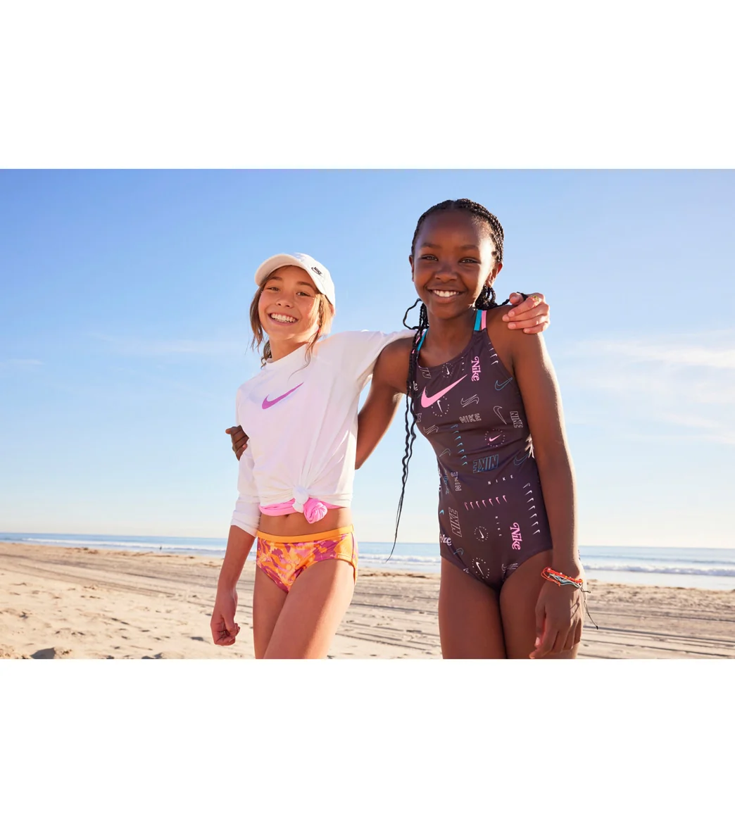 Nike Girls' Logo Toss Spiderback One Piece Swimsuit (Big Kid) - Image 18