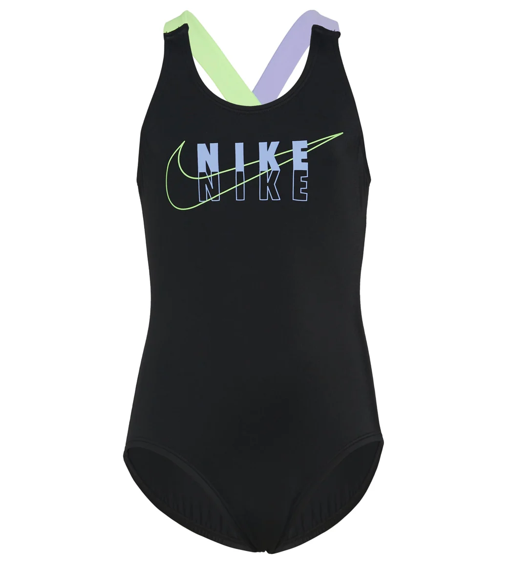 Nike Girls' Reflect Logo Crossback One Piece Swimsuit - Image 12
