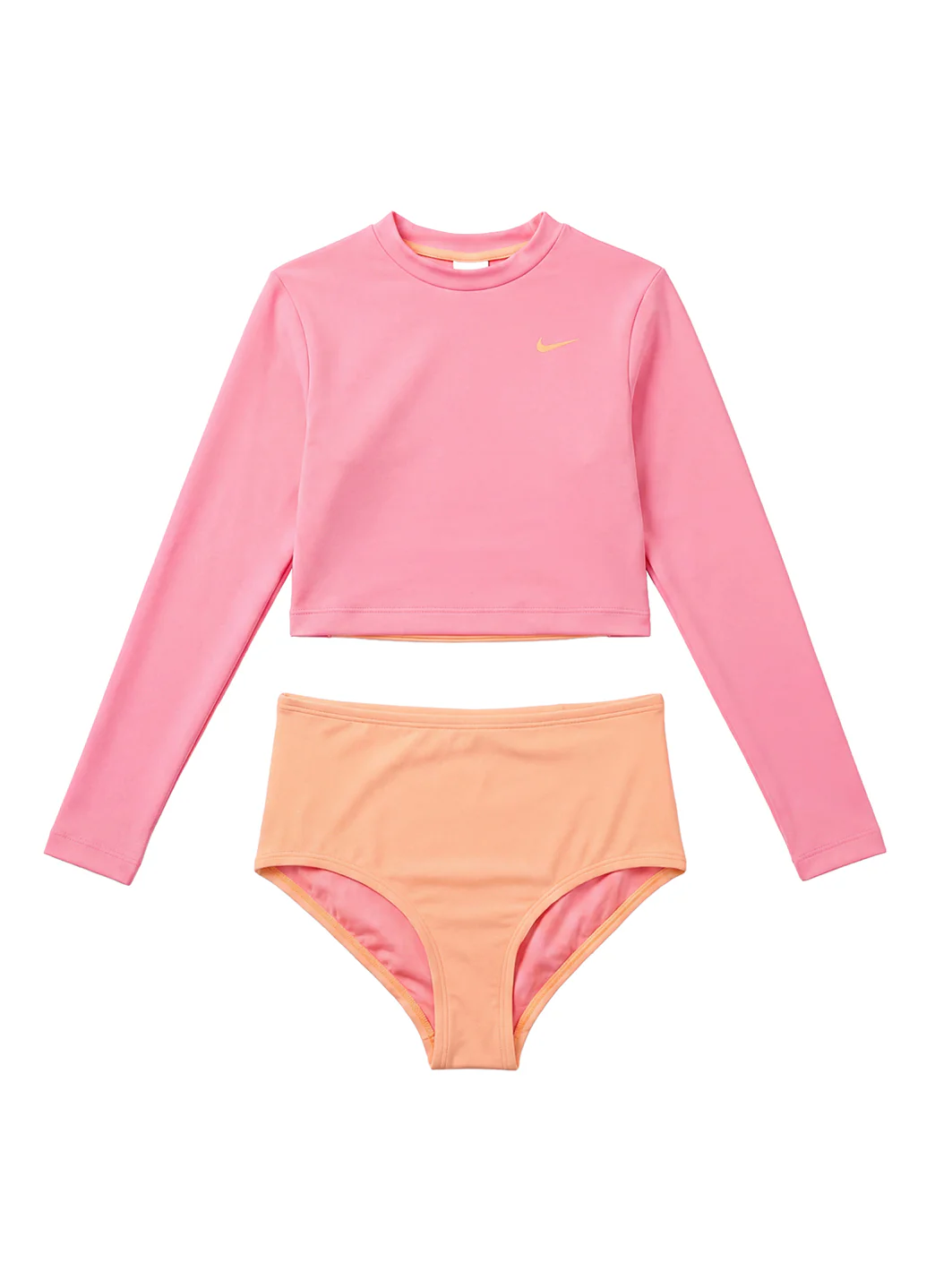 Nike Girl's Solid Essential Long Sleeve Crop Two Piece Bikini Set (Big Kid) - Image 7