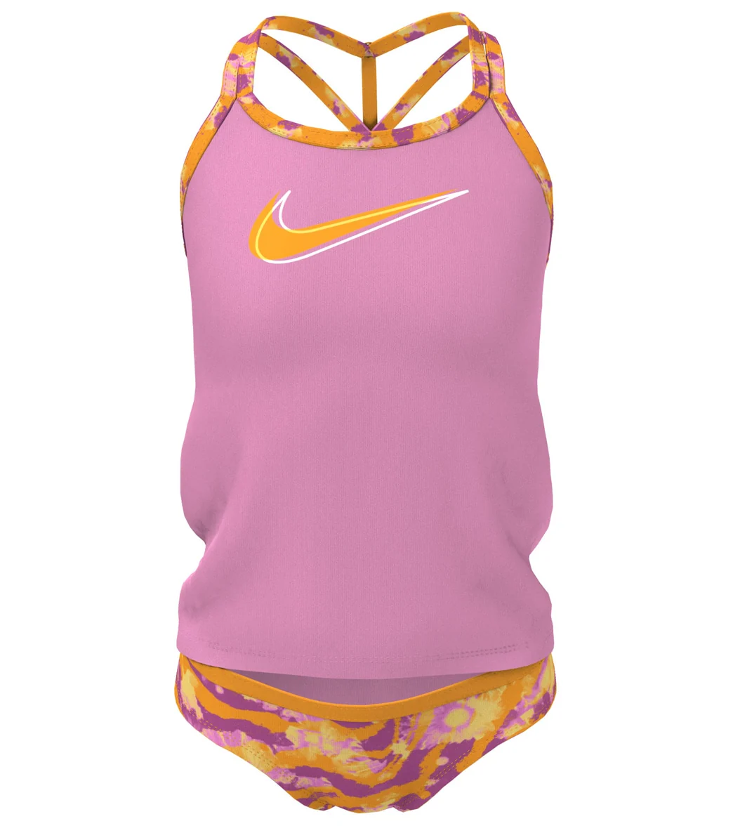 Nike Girls' Watercolor T-Crossback Two Piece Tankini Set (Big Kid) - Image 13