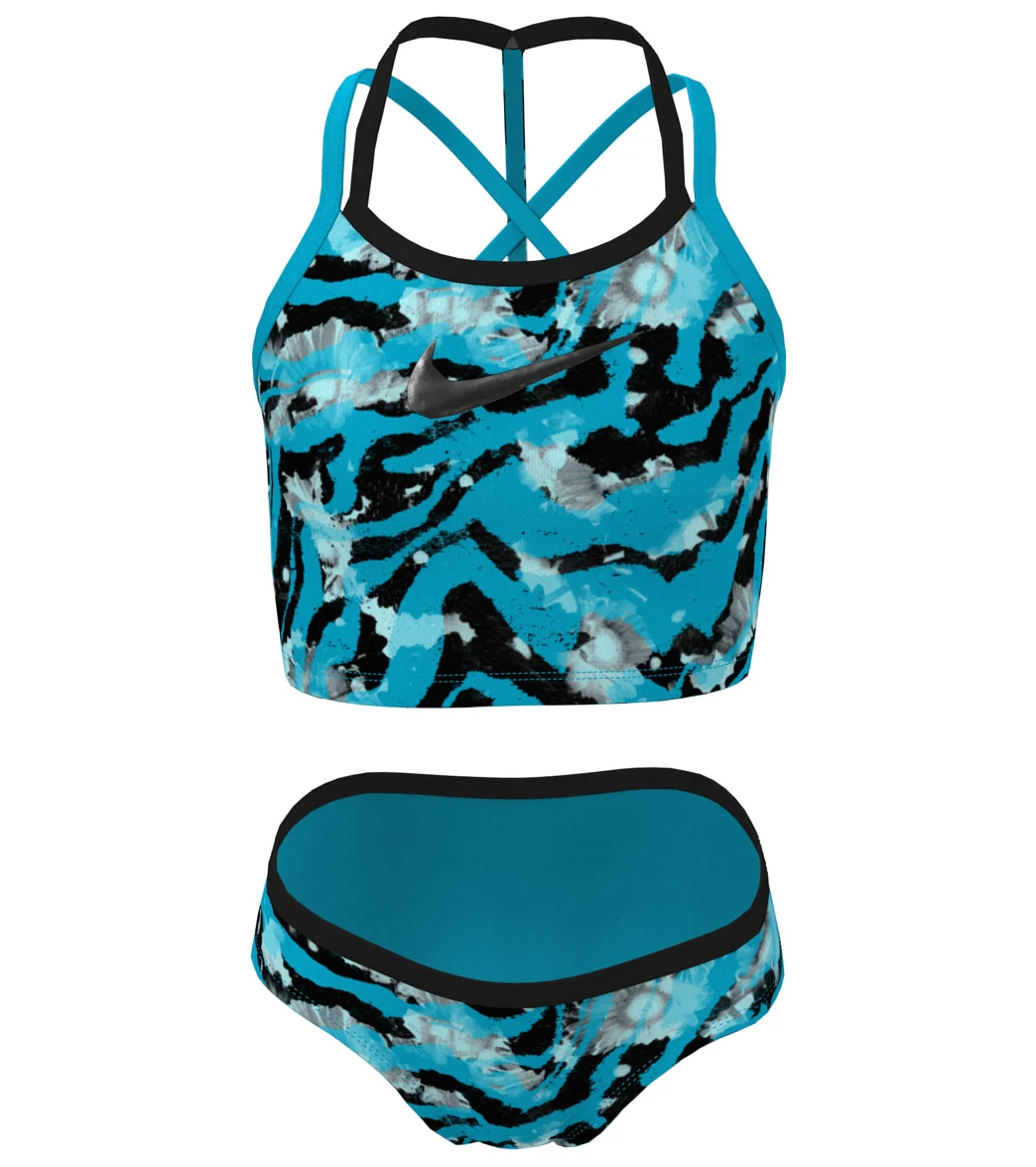 Nike Girls' Watercolor Two Piece Midkini Set (Big Kid) - Image 6