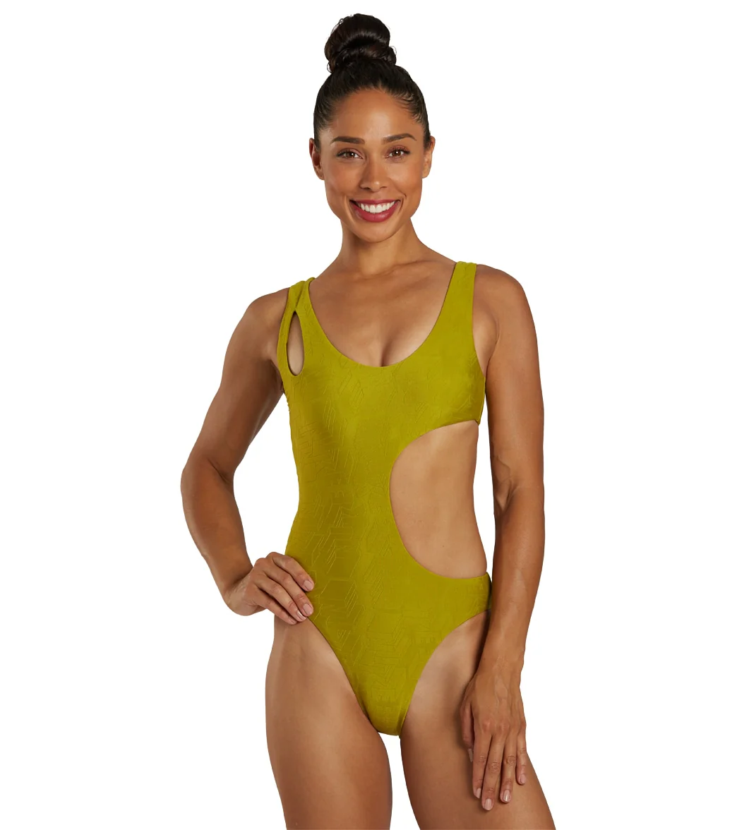 Nike Women's Block Texture Cut-Out One Piece Swimsuit - Image 6