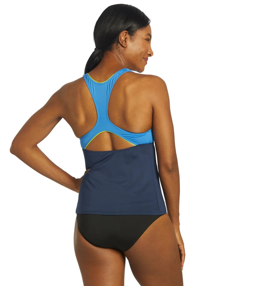 Nike Women's Colorblock Racerback Tankini Top - Image 3