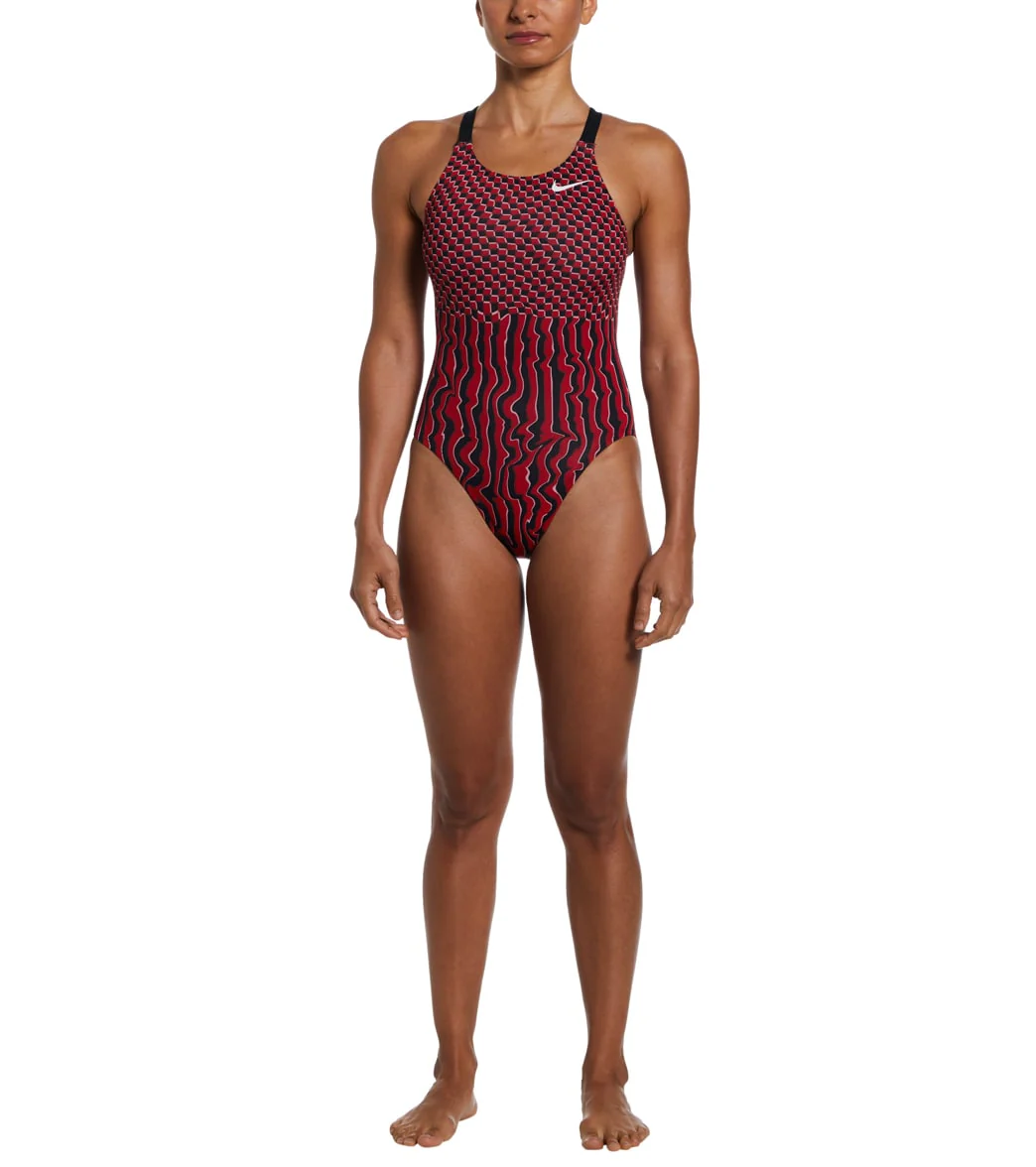 Nike Women's Drippy Check Fastback One Piece Swimsuit - Image 11