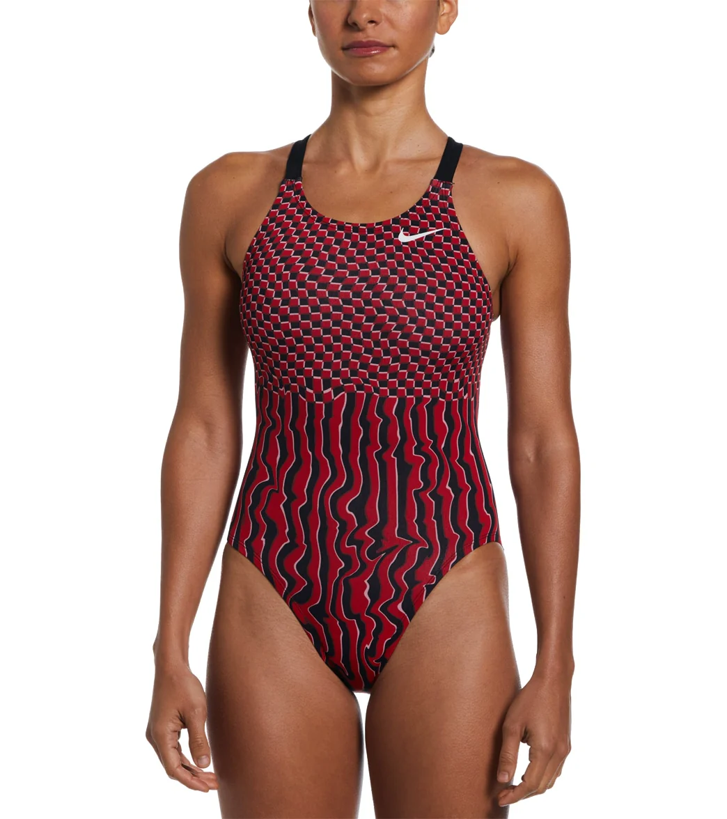 Nike Women's Drippy Check Fastback One Piece Swimsuit - Image 9