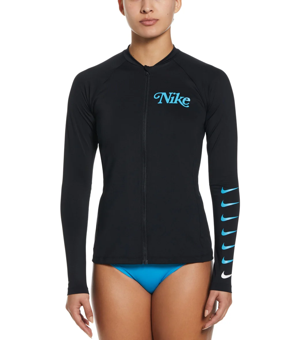 Nike Women's Essential Logo Long Sleeve Zip Cover Up - Image 40