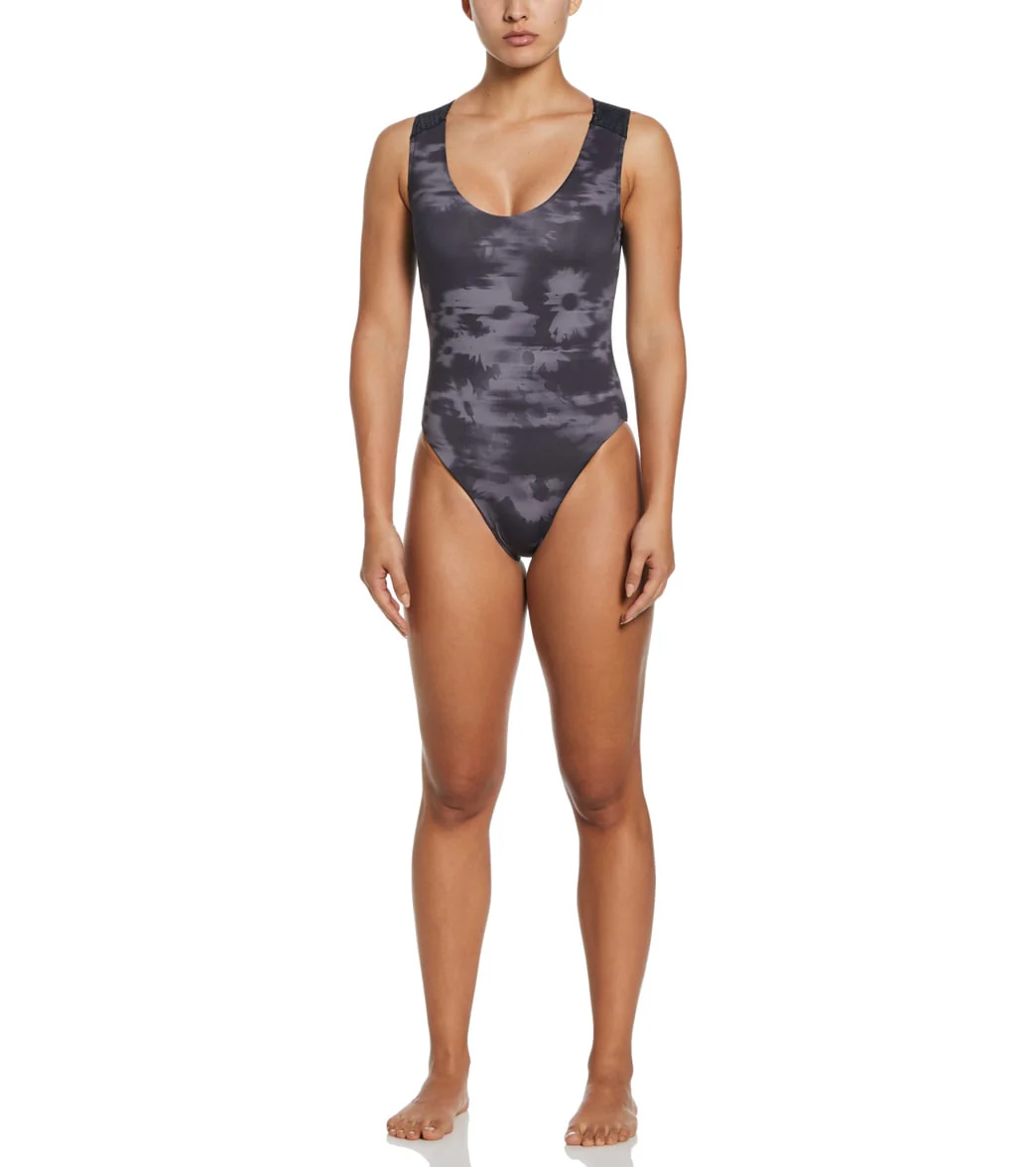 Nike Women's Floral Fade Keyhole Back One Piece Swimsuit - Image 11