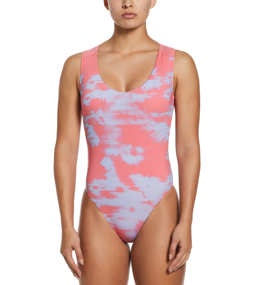 Nike Women's Floral Fade Keyhole Back One Piece Swimsuit - Image 2