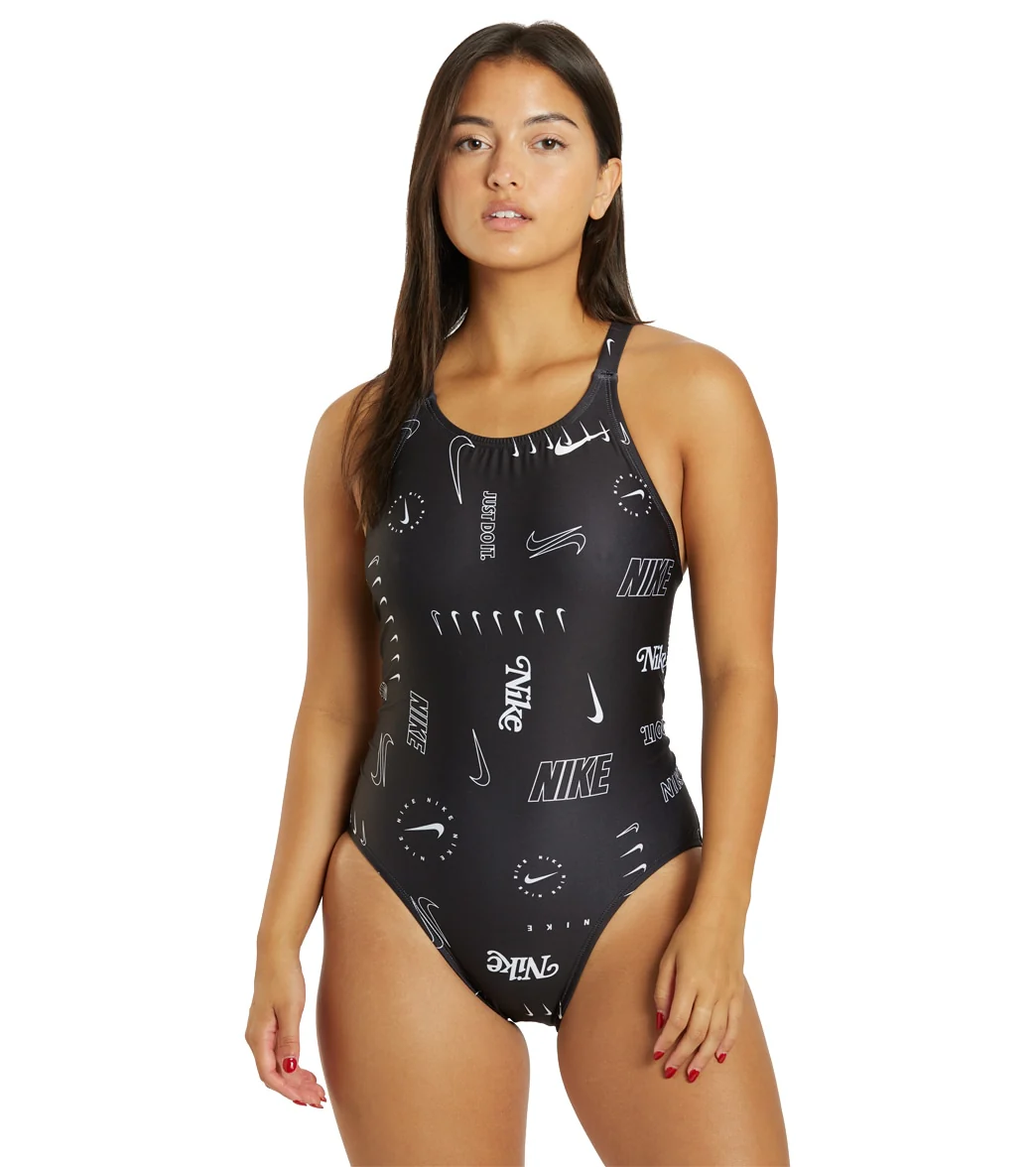 Nike Women's Hydrastrong Multi Print Fastback One Piece Swimsuit - Image 25