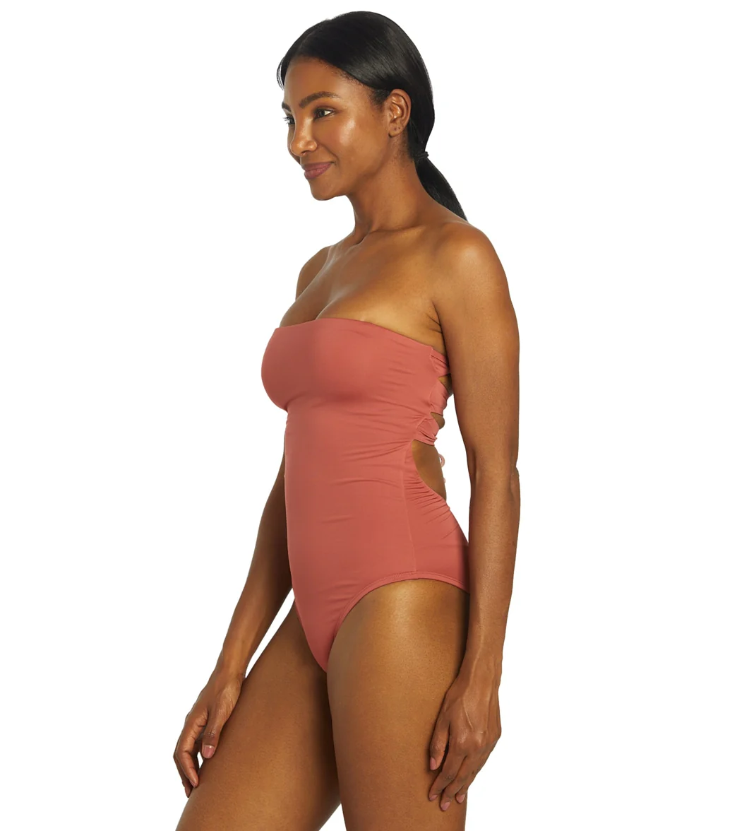 Nike Women's Solid Lace-Up Back Bandeau One Piece Swimsuit - Image 13