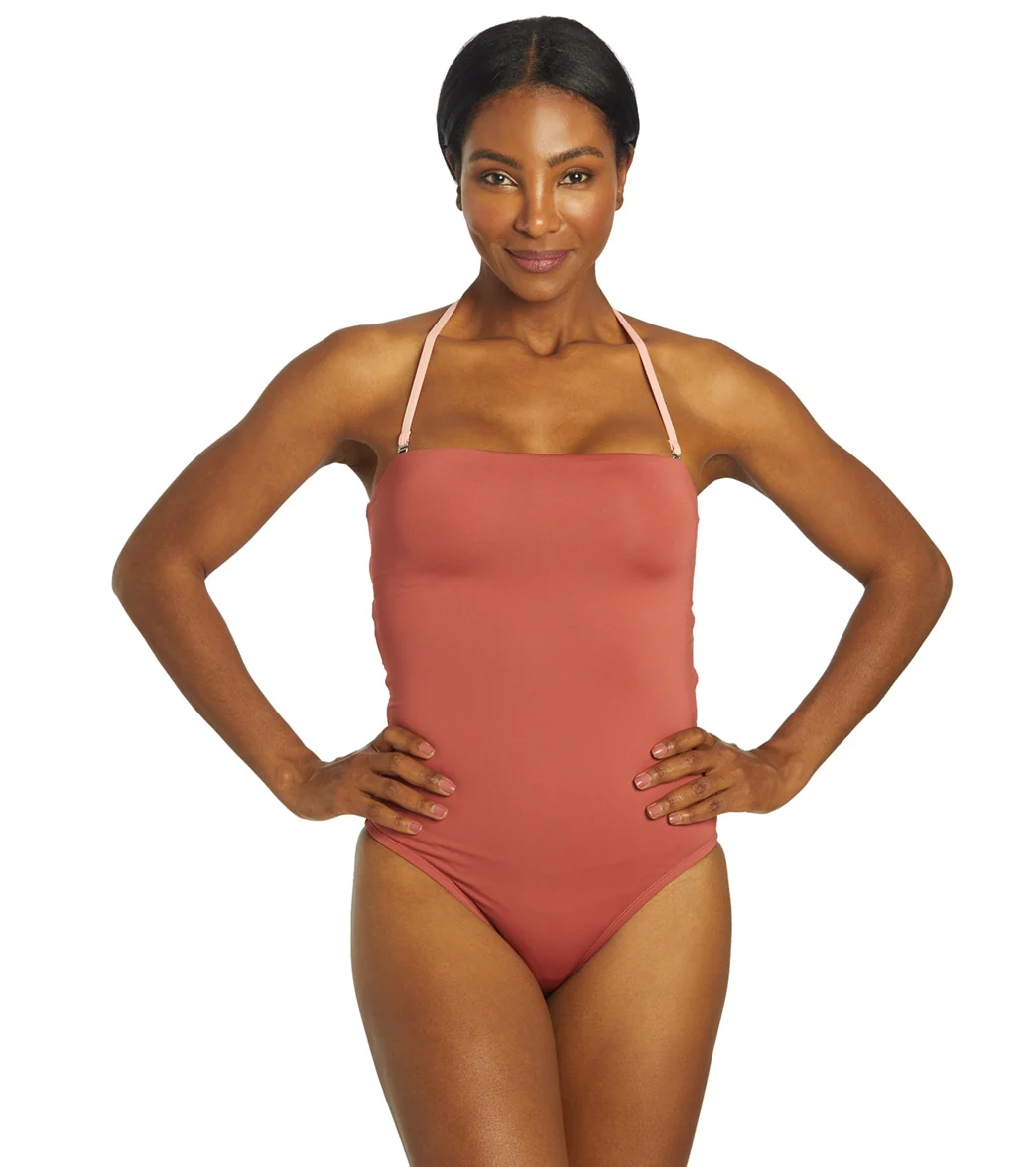 Nike Women's Solid Lace-Up Back Bandeau One Piece Swimsuit - Image 14
