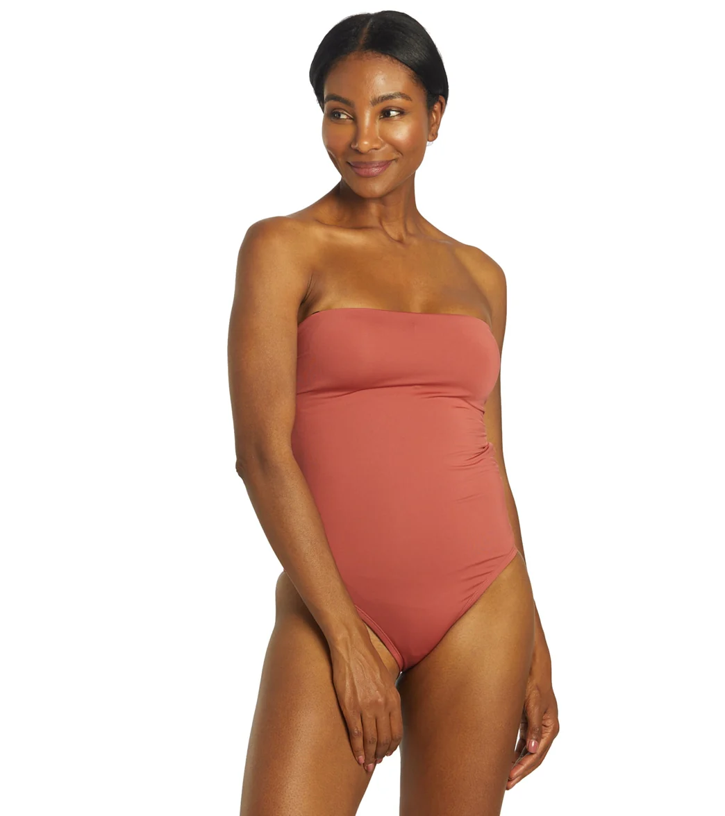 Nike Women's Solid Lace-Up Back Bandeau One Piece Swimsuit - Image 16