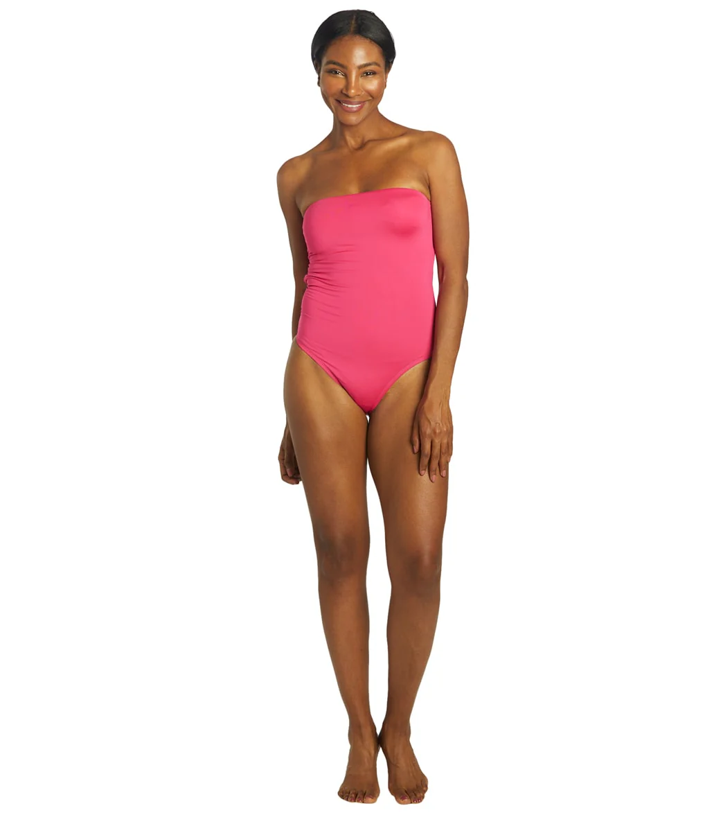 Nike Women's Solid Lace-Up Back Bandeau One Piece Swimsuit - Image 20
