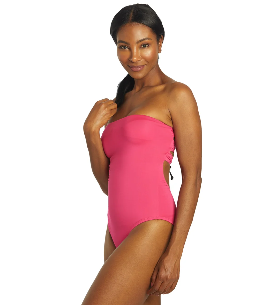 Nike Women's Solid Lace-Up Back Bandeau One Piece Swimsuit - Image 21