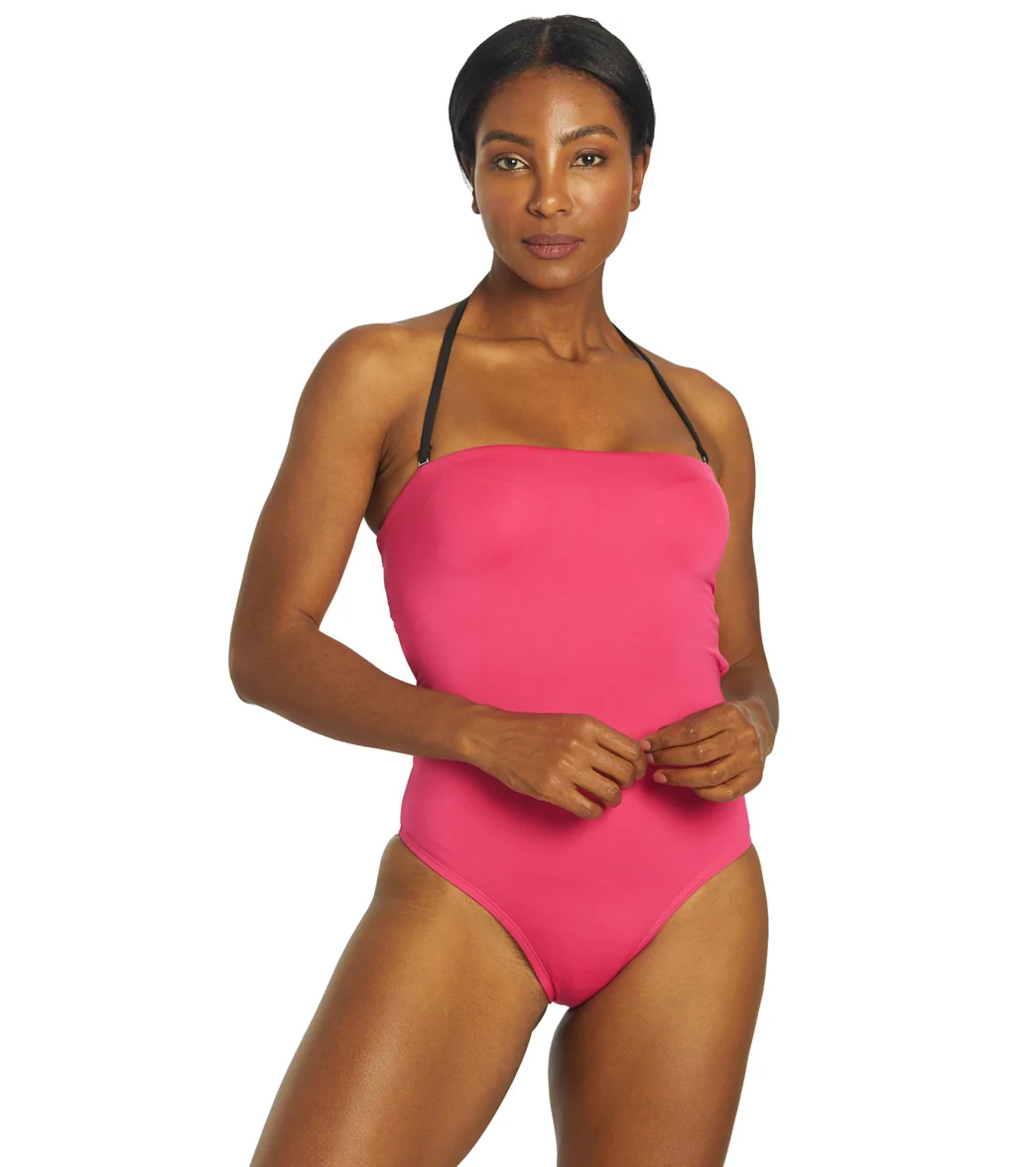 Nike Women's Solid Lace-Up Back Bandeau One Piece Swimsuit - Image 22