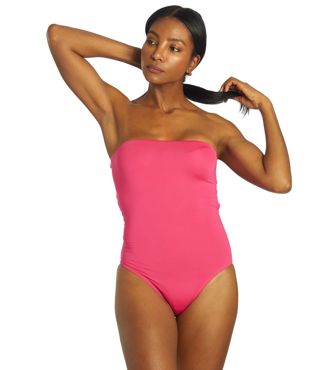 Nike Women's Solid Lace-Up Back Bandeau One Piece Swimsuit - Image 24
