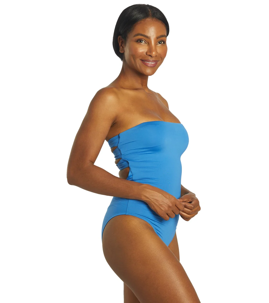 Nike Women's Solid Lace-Up Back Bandeau One Piece Swimsuit - Image 26
