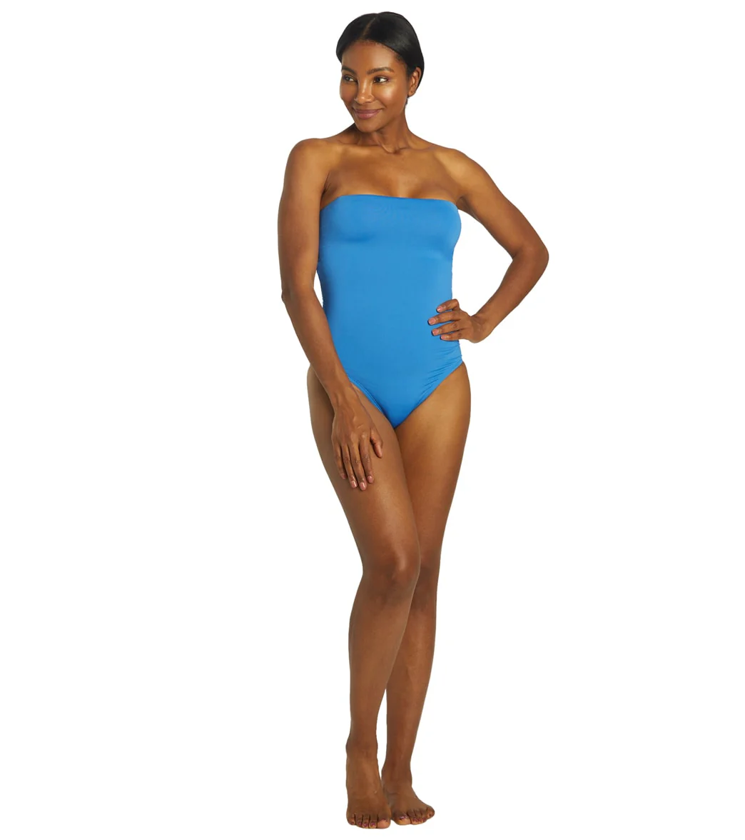 Nike Women's Solid Lace-Up Back Bandeau One Piece Swimsuit - Image 28